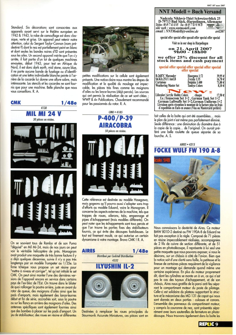 Replic 187 - Potez 631, Ju-88, Typhoon, Resin